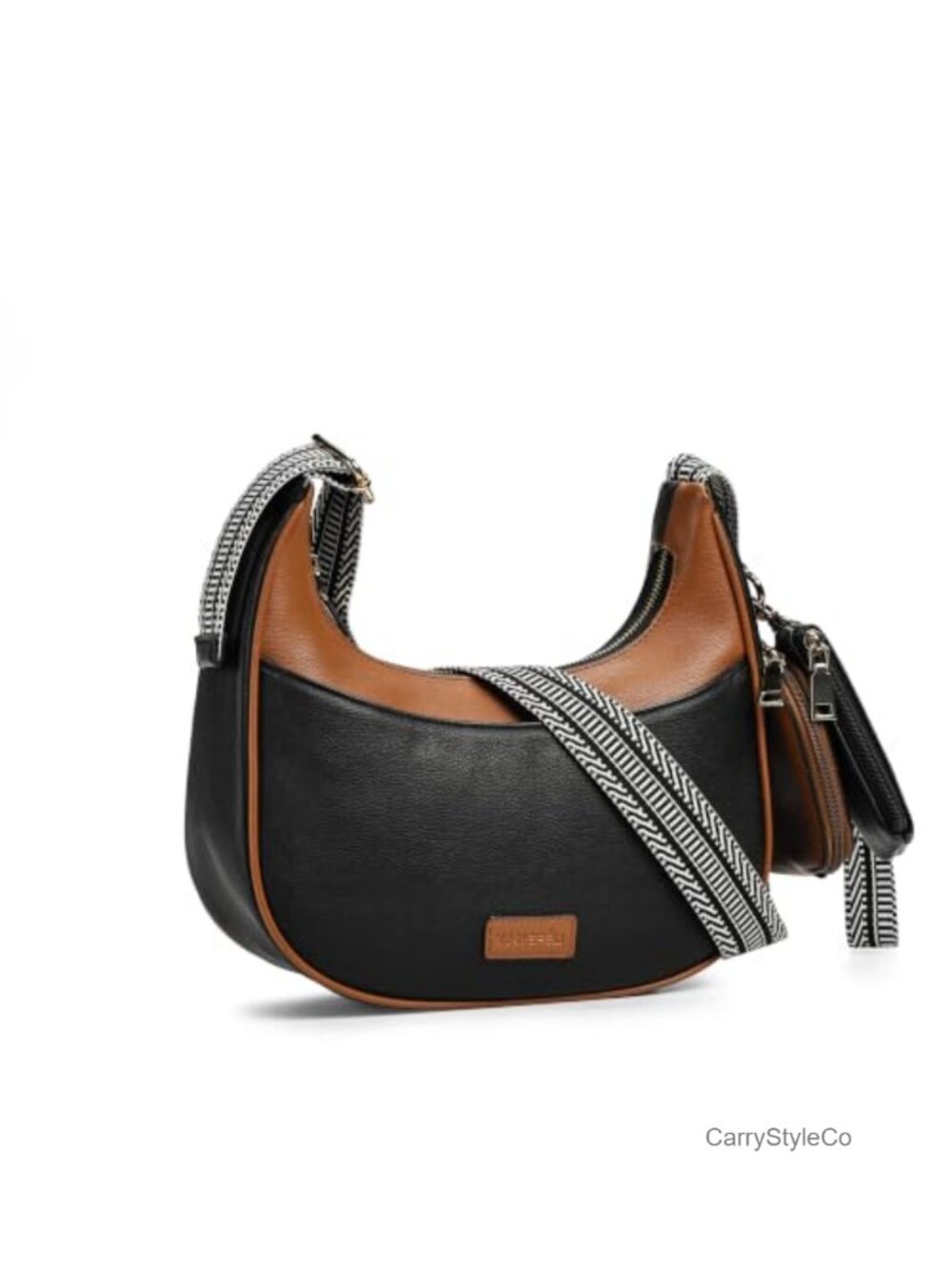 Vegan Leather RFID Crossbody Bag with Detachable Wristlet Cell Phone Holder